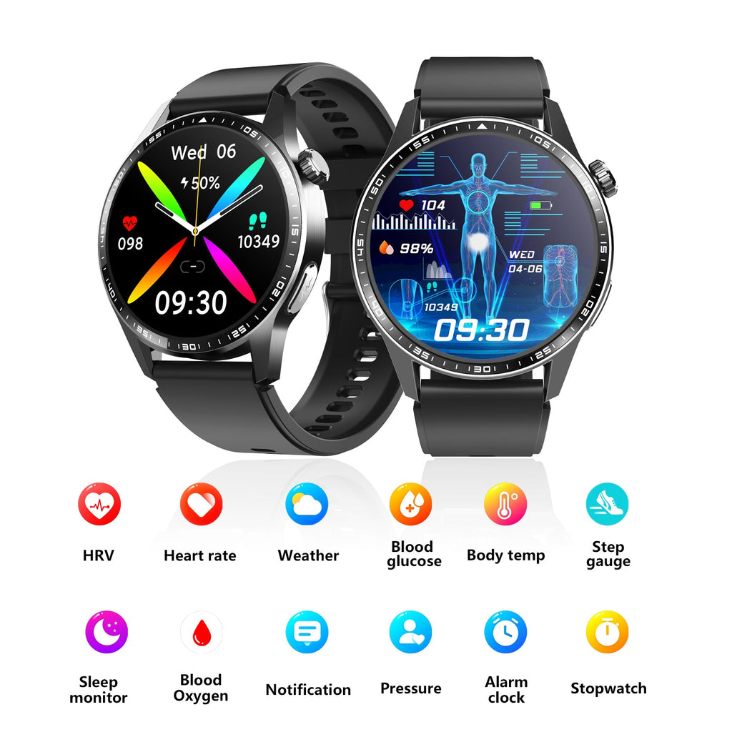 Hälsosmartwatch med ECG & PPG – Hjärtfrekvens, Blodtryck & Syremätning