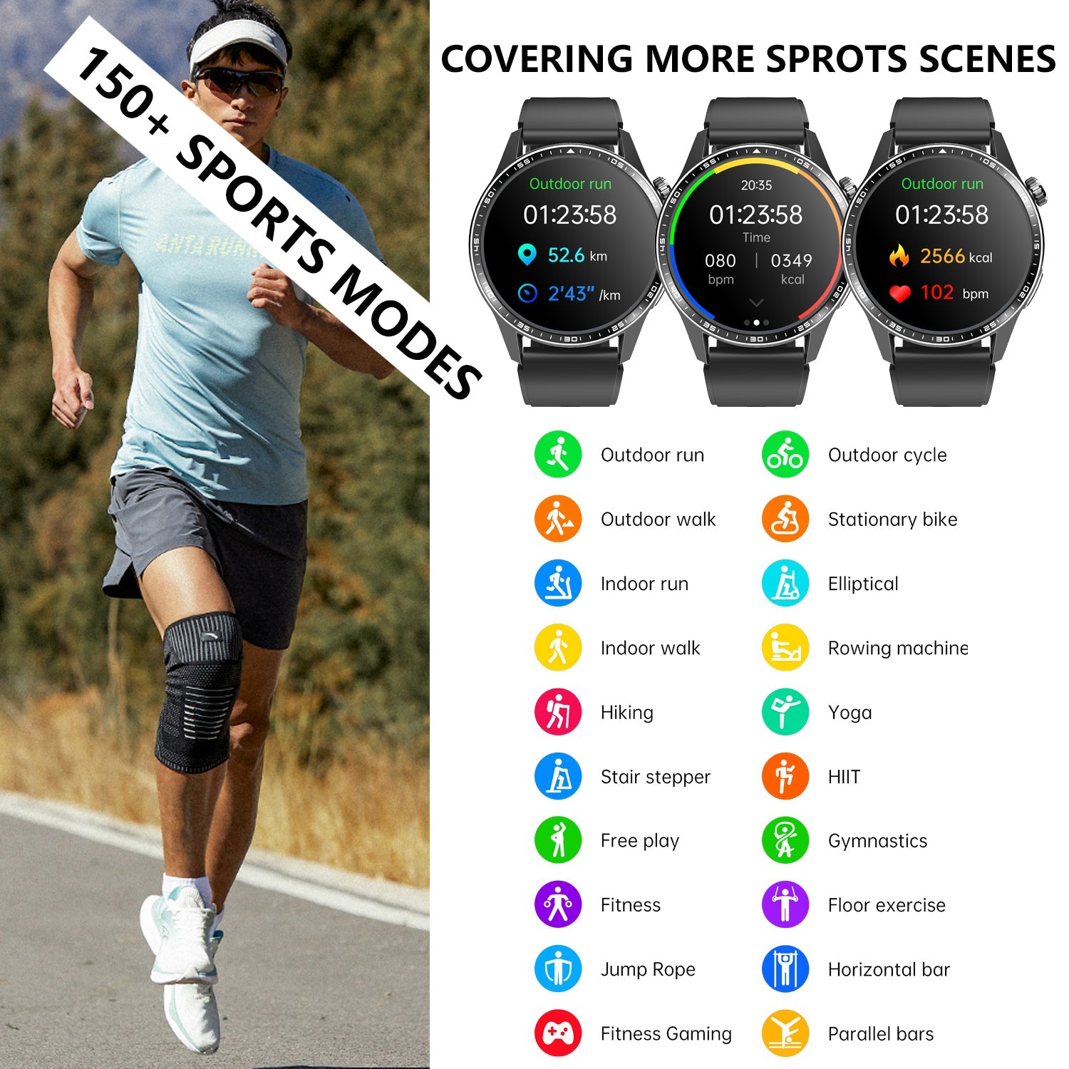 Hälsosmartwatch med ECG & PPG – Hjärtfrekvens, Blodtryck & Syremätning